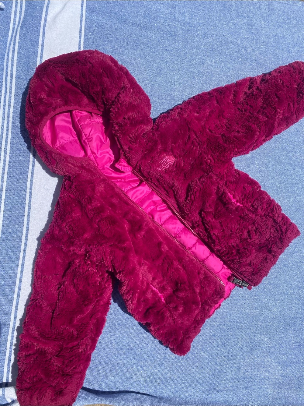 The North Face Girls' Hooded Plush Jacket - Hot Pink